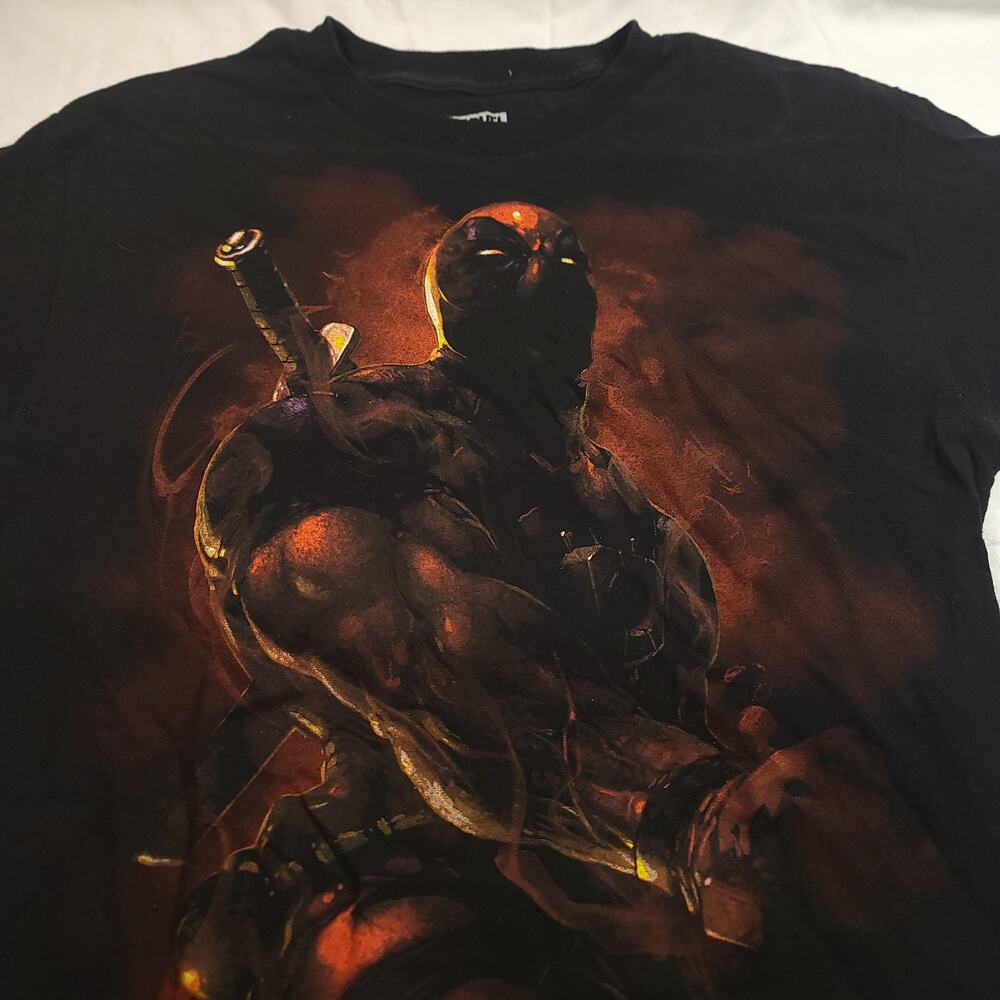 Marvel Deadpool Casual Pullover Short Sleeve T Shirt Adult Mens Size M Black Red